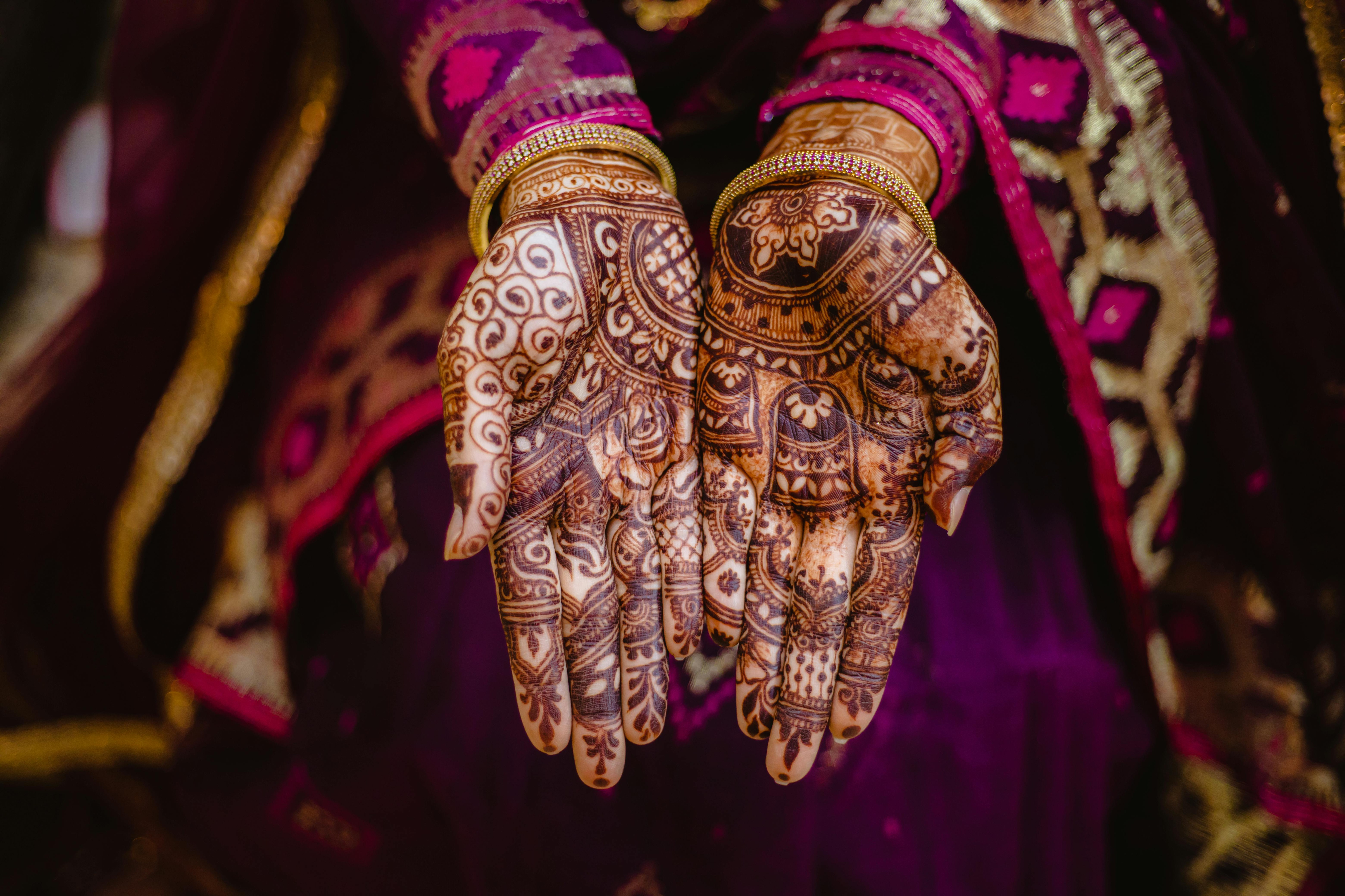 Beautiful henna art on hands